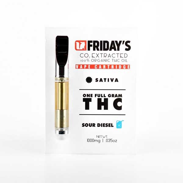 Fridays CO2 Extracted Organic THC Oil Sativa Sour Diesel by Rose City Confections