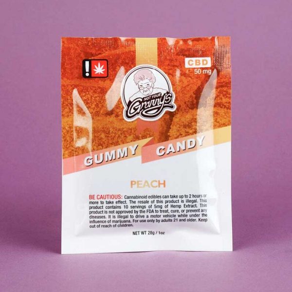 Not Your Grannys Peach CBD Gummy Candy by Rose City Confections